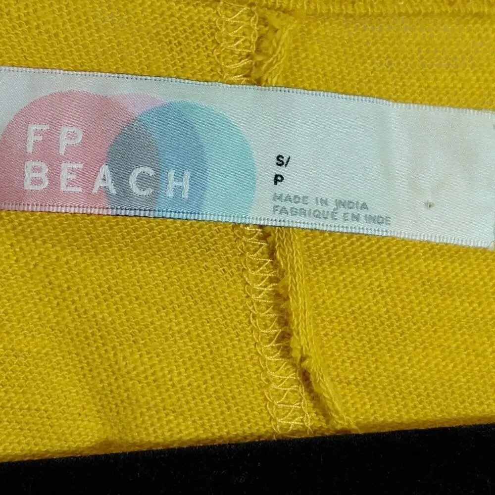Free People Beach Yellow Scoop Neck Knit Lightweight Tank Women Size S